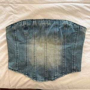 pretty little thing denim corset top